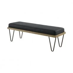 Black Bench with Hairpin Legs 16 in. x 47.5 in. x 15.75 in. by Coaster Home Furnishings
