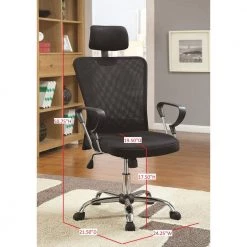 Office Chair Black Mesh and Chrome by Coaster Home Furnishings -Coaster Home Furnishings Shop black coaster home furnishings ergonomic chairs 800206 c3 1000