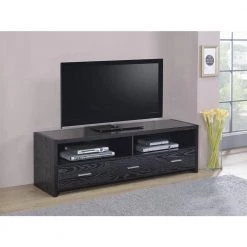 61 in. Black Wood TV Stand Fits TVs Up to 68 in. with No Additional Features by Coaster Home Furnishings -Coaster Home Furnishings Shop black coaster home furnishings tv stands 700645 31 1000