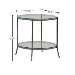 25.5 in. Black Nickel and Clear Round Glass End Table with Lower Shelf by Coaster Home Furnishings -Coaster Home Furnishings Shop black nickel and clear coaster home furnishings end side tables 723267 40 1000