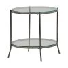25.5 in. Black Nickel and Clear Round Glass End Table with Lower Shelf by Coaster Home Furnishings -Coaster Home Furnishings Shop black nickel and clear coaster home furnishings end side tables 723267 64 1000