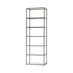 Carmelo 77.75in Black Nickel 6-Shelf Bookcase by Coaster Home Furnishings -Coaster Home Furnishings Shop black nickel coaster home furnishings bookcases bookshelves 801017 c3 1000