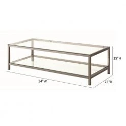 54 in. Black Nickel/Clear Large Rectangle Glass Coffee Table with Shelf by Coaster Home Furnishings 8 54 in. Black Nickel/Clear Large Rectangle Glass Coffee Table with Shelf by Coaster Home Furnishings -Coaster Home Furnishings Shop black nickel coaster home furnishings coffee tables 720228 c3 1000