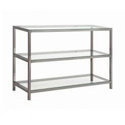 Ontario 47.25 in. Black Nickel Rectangle Glass Sofa Table by Coaster Home Furnishings