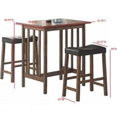 3-Piece Nut Brown and Black Wood Top Dining Set by Coaster Home Furnishings -Coaster Home Furnishings Shop black nut brown coaster home furnishings dining room sets 130004 c3 1000