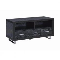 47.25in. Black Oak TV Console with 3 Drawers Fits TV's up to 50in. by Coaster Home Furnishings