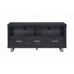 47.25in. Black Oak TV Console with 3 Drawers Fits TV's up to 50in. by Coaster Home Furnishings -Coaster Home Furnishings Shop black oak and silver coaster home furnishings tv stands 700644 c3 1000