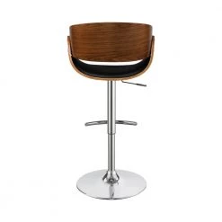 37.5 in. Black and Chrome Low Back Wood Frame Adjustable Bar Stool with Faux Leather Seat by Coaster Home Furnishings -Coaster Home Furnishings Shop black walnut and chrome coaster home furnishings bar stools 104965 1f 1000