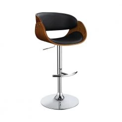 37.5 in. Black and Chrome Low Back Wood Frame Adjustable Bar Stool with Faux Leather Seat by Coaster Home Furnishings -Coaster Home Furnishings Shop black walnut and chrome coaster home furnishings bar stools 104965 c3 1000
