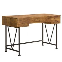 Analiese 23.5 in. Antique Nutmeg 3-Drawer Home Office Writing Desk by Coaster Home Furnishings -Coaster Home Furnishings Shop brown and black coaster home furnishings writing desks ch 801541 c3 1000