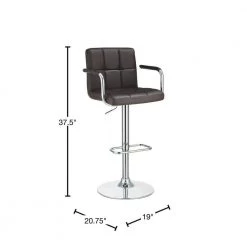 37.5 in. Brown and Chrome Tufted Back Metal Frame Adjustable Height Bar Stool by Coaster Home Furnishings -Coaster Home Furnishings Shop brown and chrome coaster home furnishings bar stools 121099 40 1000