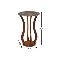 18 in. Brown Round Faux Marble Accent Table with Bottom Shelf by Coaster Home Furnishings -Coaster Home Furnishings Shop brown coaster home furnishings end side tables 900926 40 1000