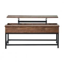 47.25 in. Brown Oak and Sandy Black Rectangle Wood Coffee Table with Lift Top by Coaster Home Furnishings