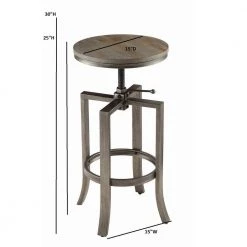 25 in. Brushed Nutmeg Backless Metal and Wood Frame Swivel Adjustable Foot Rest Bar Stool (Set of 2) by Coaster Home Furnishings -Coaster Home Furnishings Shop brushed nutmeg slate grey coaster home furnishings bar stools 122101 c3 1000