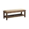 Burnished Oak and Beige Bench with Lower Shelf 18.5in x 50.5in x 17.75in by Coaster Home Furnishings 2 Burnished Oak and Beige Bench with Lower Shelf 18.5in x 50.5in x 17.75in by Coaster Home Furnishings -Coaster Home Furnishings Shop burnished oak brown coaster home furnishings bedroom benches 200977 64 1000
