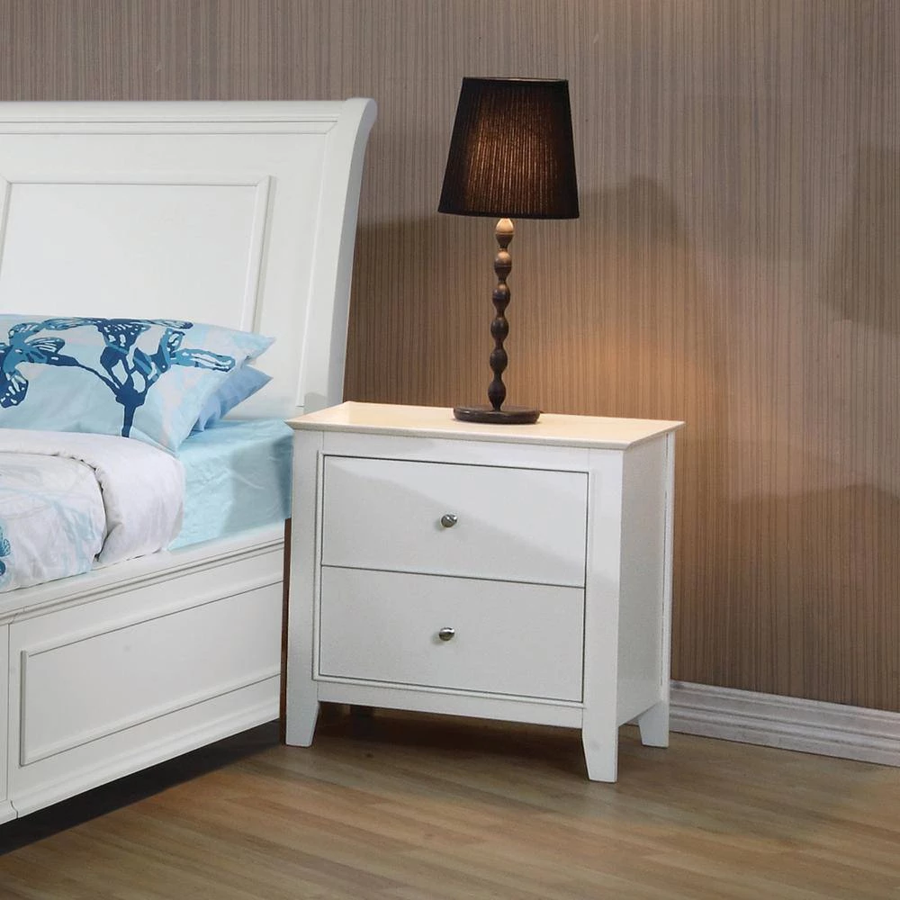 Selena 2-Drawer Nightstand White by Coaster Home Furnishings 8 Selena 2-Drawer Nightstand White by Coaster Home Furnishings - Image 6