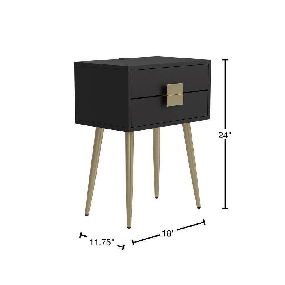 18 in. Cappuccino and Matte Brass Rectangle Wood Accent Table with 2-Drawers by Coaster Home Furnishings 5 18 in. Cappuccino and Matte Brass Rectangle Wood Accent Table with 2-Drawers by Coaster Home Furnishings - Image 3