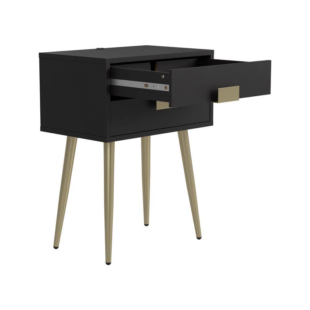 18 in. Cappuccino and Matte Brass Rectangle Wood Accent Table with 2-Drawers by Coaster Home Furnishings 6 18 in. Cappuccino and Matte Brass Rectangle Wood Accent Table with 2-Drawers by Coaster Home Furnishings - Image 4