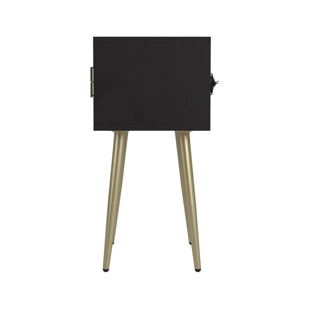 18 in. Cappuccino and Matte Brass Rectangle Wood Accent Table with 2-Drawers by Coaster Home Furnishings 4 18 in. Cappuccino and Matte Brass Rectangle Wood Accent Table with 2-Drawers by Coaster Home Furnishings - Image 2
