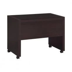 Skylar Cappuccino Glass Top Mobile Return with Storage Shelf and Casters by Coaster Home Furnishings -Coaster Home Furnishings Shop cappuccino coaster home furnishings accent cabinets 800902 1f 1000