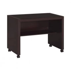 Skylar Cappuccino Glass Top Mobile Return with Storage Shelf and Casters by Coaster Home Furnishings -Coaster Home Furnishings Shop cappuccino coaster home furnishings accent cabinets 800902 77 1000