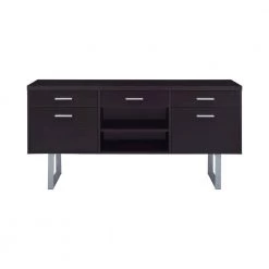 Glavan 60 in. Rectangular Cappuccino 5-Drawer Credenza with Adjustable Shelf by Coaster Home Furnishings -Coaster Home Furnishings Shop cappuccino coaster home furnishings accent cabinets 801522 c3 1000