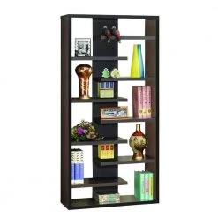 70.75 in. Cappuccino Wood 8-Shelf Bookcase by Coaster Home Furnishings