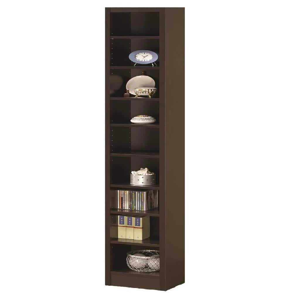 Narrow 70.75 in. Cappuccino 9-Shelf Bookcase by Coaster Home Furnishings 4 Narrow 70.75 in. Cappuccino 9-Shelf Bookcase by Coaster Home Furnishings - Image 2