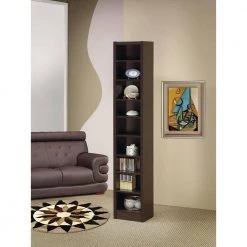 Narrow 70.75 in. Cappuccino 9-Shelf Bookcase by Coaster Home Furnishings 10 Narrow 70.75 in. Cappuccino 9-Shelf Bookcase by Coaster Home Furnishings -Coaster Home Furnishings Shop cappuccino coaster home furnishings bookcases bookshelves 800285 4f 1000