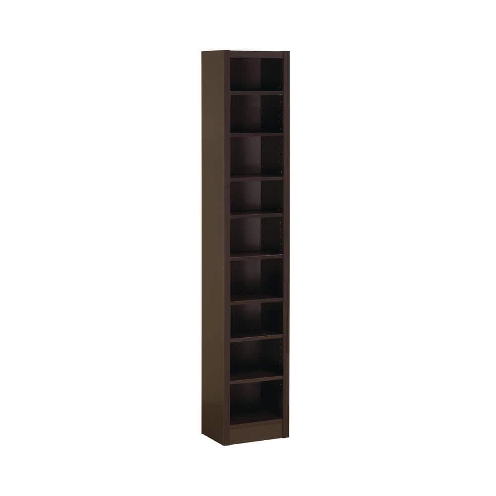 Narrow 70.75 in. Cappuccino 9-Shelf Bookcase by Coaster Home Furnishings 3 Narrow 70.75 in. Cappuccino 9-Shelf Bookcase by Coaster Home Furnishings