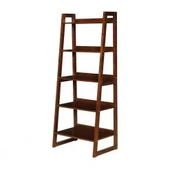 63.5 in. Cappuccino Wood 5-Shelf Modern Ladder Bookcase by Coaster Home Furnishings