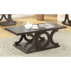 48 in. Cappuccino Large Rectangle Wood Coffee Table with Shelf by Coaster Home Furnishings -Coaster Home Furnishings Shop cappuccino coaster home furnishings coffee tables 703148 c3 1000