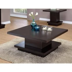 35.5 in. Cappuccino Square Wood Coffee Table with Pedestal Base by Coaster Home Furnishings 9 35.5 in. Cappuccino Square Wood Coffee Table with Pedestal Base by Coaster Home Furnishings -Coaster Home Furnishings Shop cappuccino coaster home furnishings coffee tables 705168 31 1000