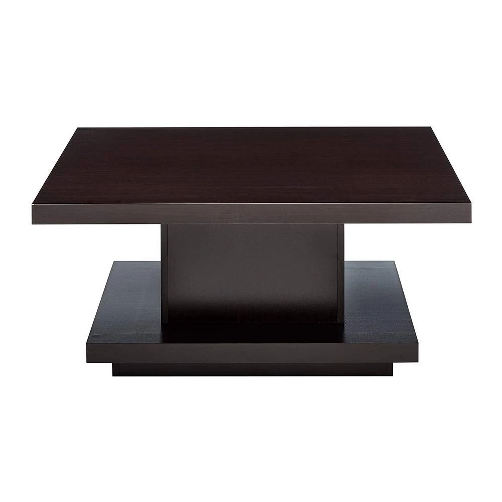 35.5 in. Cappuccino Square Wood Coffee Table with Pedestal Base by Coaster Home Furnishings 5 35.5 in. Cappuccino Square Wood Coffee Table with Pedestal Base by Coaster Home Furnishings - Image 3