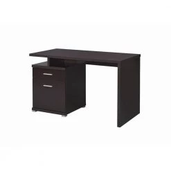 47 in. Rectangular Cappuccino Wood 2-Drawer Computer Desk by Coaster Home Furnishings