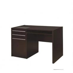 Cappuccino Ontario Single Pedestal Computer Desk with Charging Station by Coaster Home Furnishings