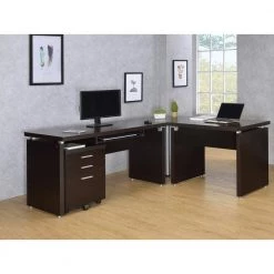 Skylar 55 in. Rectangular Cappuccino Computer Desk with Keyboard Tray by Coaster Home Furnishings 17 Skylar 55 in. Rectangular Cappuccino Computer Desk with Keyboard Tray by Coaster Home Furnishings -Coaster Home Furnishings Shop cappuccino coaster home furnishings computer desks 800891 31 1000