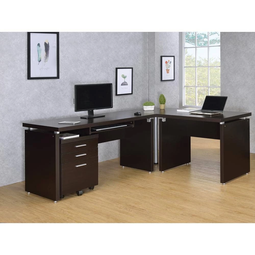 Skylar 55 in. Rectangular Cappuccino Computer Desk with Keyboard Tray by Coaster Home Furnishings 10 Skylar 55 in. Rectangular Cappuccino Computer Desk with Keyboard Tray by Coaster Home Furnishings - Image 8