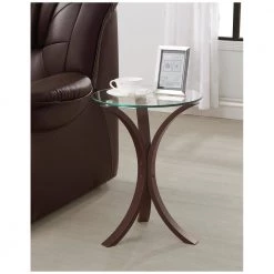 Cappuccino Round Snack Table by Coaster Home Furnishings -Coaster Home Furnishings Shop cappuccino coaster home furnishings end side tables 902867 31 1000