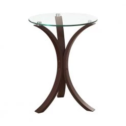 Cappuccino Round Snack Table by Coaster Home Furnishings