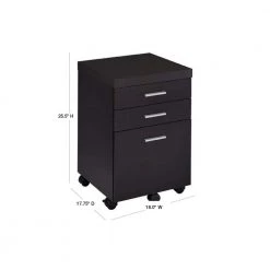Skylar 3-drawer Mobile File Cabinet Cappuccino by Coaster Home Furnishings -Coaster Home Furnishings Shop cappuccino coaster home furnishings file cabinets 800894 40 1000