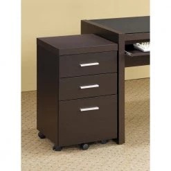 Skylar Cappuccino File Cabinet with 3-Drawers and Casters by Coaster Home Furnishings -Coaster Home Furnishings Shop cappuccino coaster home furnishings file cabinets 800903 31 1000