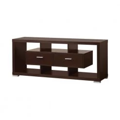 59 in. Cappuccino TV Console with 2-Drawer Fits TV's up to 64 in. by Coaster Home Furnishings