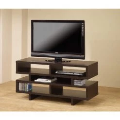 Living Room 47 in. Cappuccino Wood TV Stand Fits TVs Up to 48 in. with Cable Management by Coaster Home Furnishings -Coaster Home Furnishings Shop cappuccino coaster home furnishings tv stands 700720 31 1000