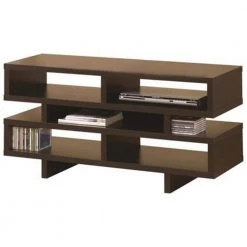 Living Room 47 in. Cappuccino Wood TV Stand Fits TVs Up to 48 in. with Cable Management by Coaster Home Furnishings