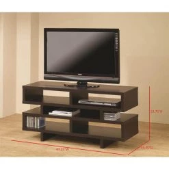 Living Room 47 in. Cappuccino Wood TV Stand Fits TVs Up to 48 in. with Cable Management by Coaster Home Furnishings -Coaster Home Furnishings Shop cappuccino coaster home furnishings tv stands 700720 c3 1000