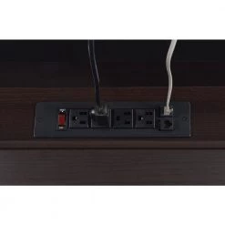 Olsen 47.25 in. Rectangular Cappuccino and Silver 2-Drawer Connect-it Writing Desk with Lift Top by Coaster Home Furnishings -Coaster Home Furnishings Shop cappuccino coaster home furnishings writing desks 800117 1f 1000