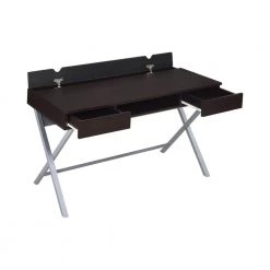 Olsen 47.25 in. Rectangular Cappuccino and Silver 2-Drawer Connect-it Writing Desk with Lift Top by Coaster Home Furnishings