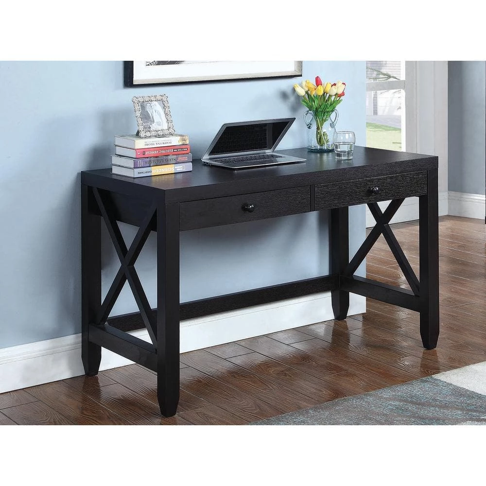 Humfreye 47.25 in. Rectangle Cappuccino Wood 2-Drawers Writing Desk by Coaster Home Furnishings 6 Humfreye 47.25 in. Rectangle Cappuccino Wood 2-Drawers Writing Desk by Coaster Home Furnishings - Image 4