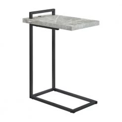 11.5 in. Cement and Gunmetal C-Shaped Wood Accent Table with USB Port by Coaster Home Furnishings